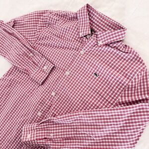 Vineyard Vines Boys Large (16) LARGE Long Sleeve Dark Pink Plaid Button Down